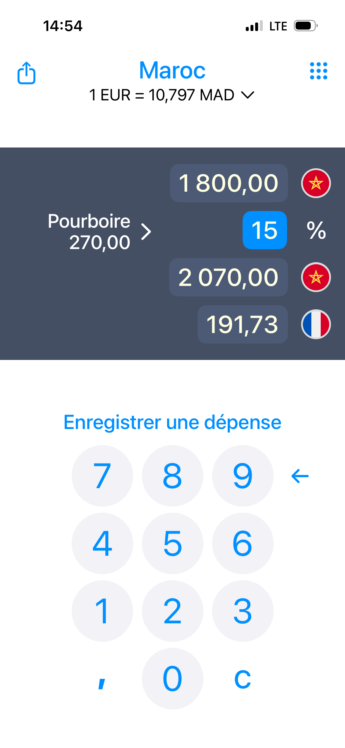 Calculateur de pourboire et réductions en voyage